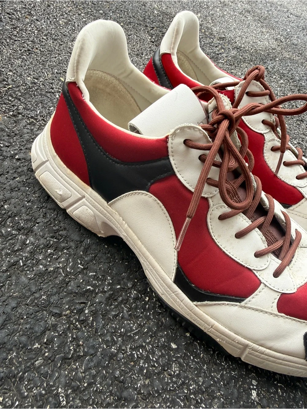 Calvin Klein Men’s Size 12 Red White Black Chunky Sneakers